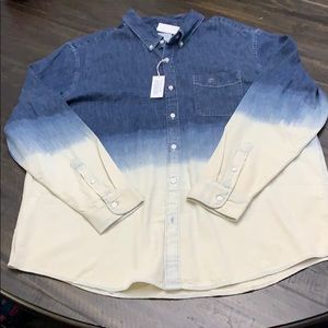 AE Long Sleeve Dip Dye Denim Shirt
